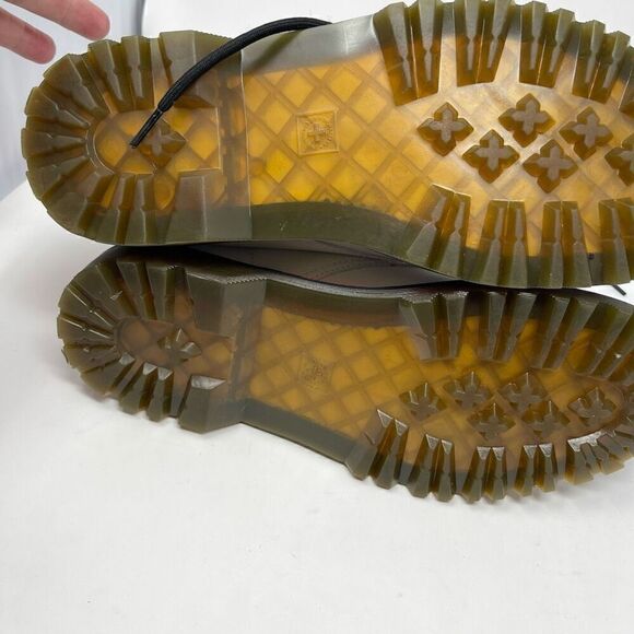 Doc Martens White Smooth Combat Leather Lace Up Ankle Boots Size 11 - Picture 4 of 7